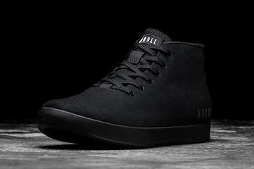 Men's Nobull Canvas Mid Trainers Black | SG Q2430M